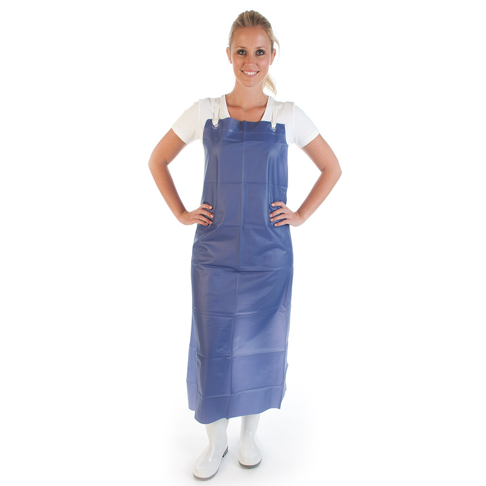 Bib aprons "Vinyl Super Strong" 300 my made of vinyl in blue in the front view