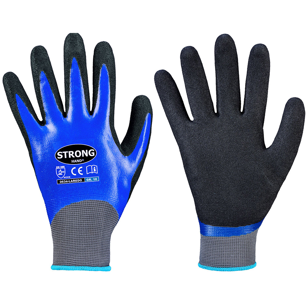 Stronghand® Laredo 0634, fine knit gloves in front and back view