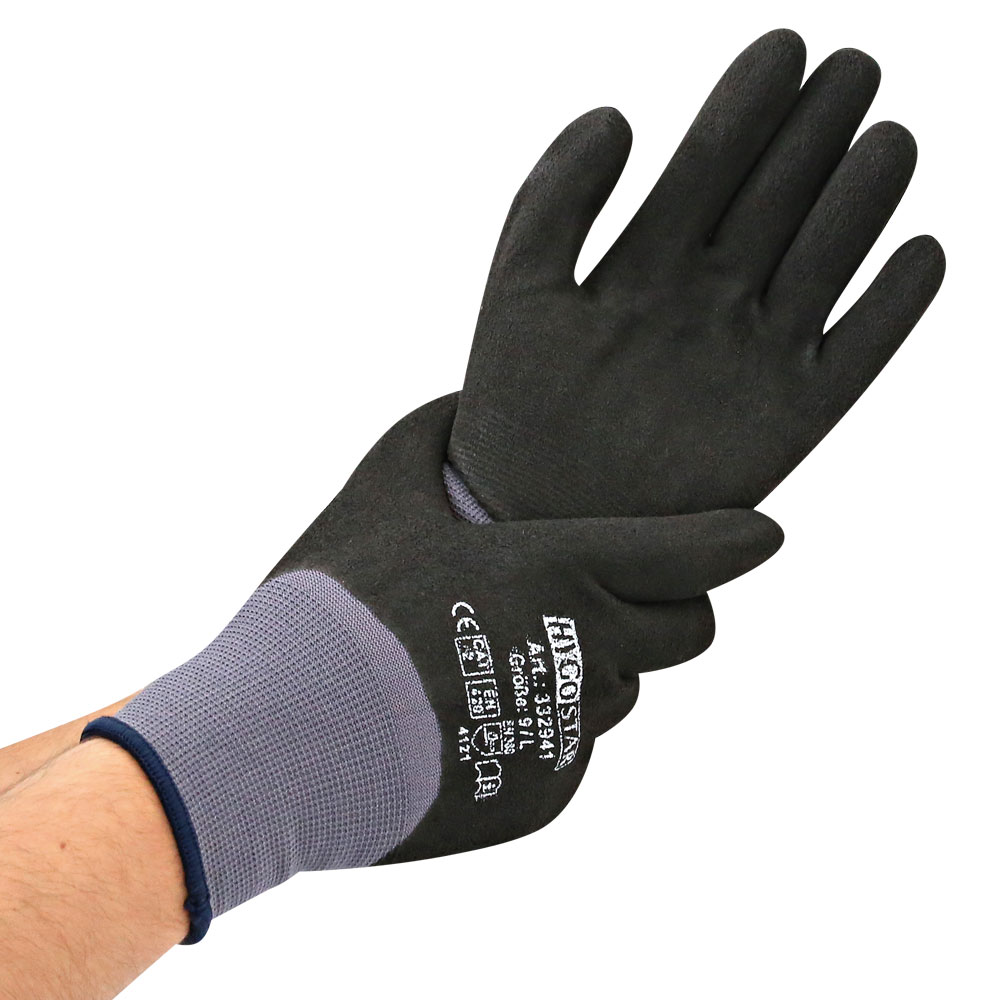 Fine knit gloves Ergo Flex 4/4-coated with nitrile-PU coating