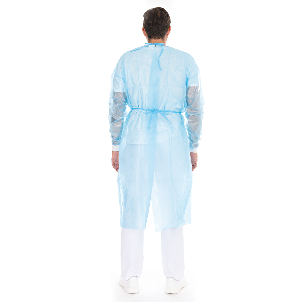 Protective gown Protect, PP, PE partly laminated in the back view