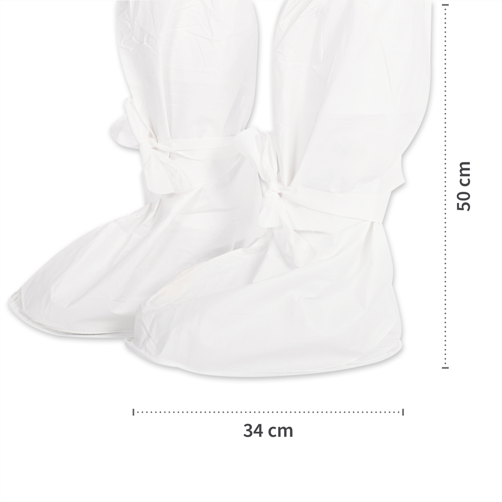 Microporous overboots with length specifications