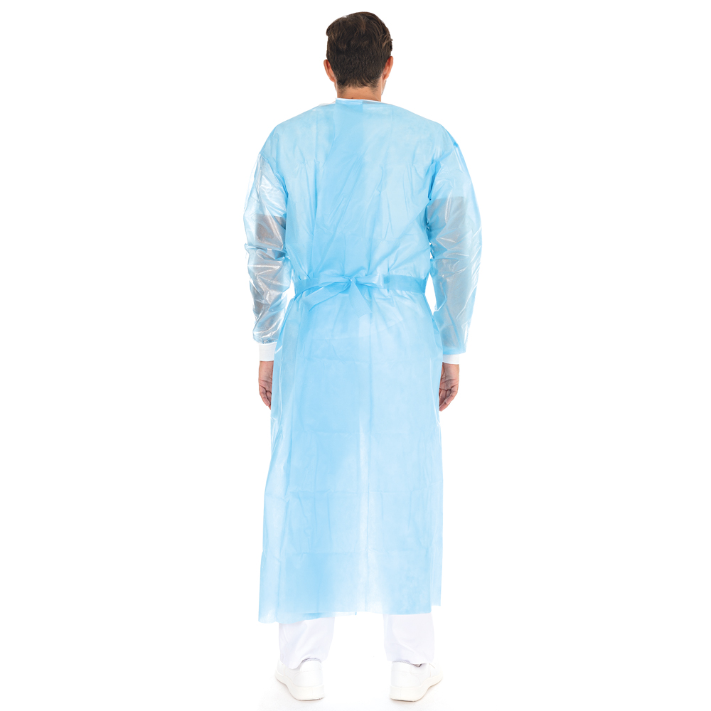 Protective gown Ultra Protect made of PP, PE fully laminated in the back view