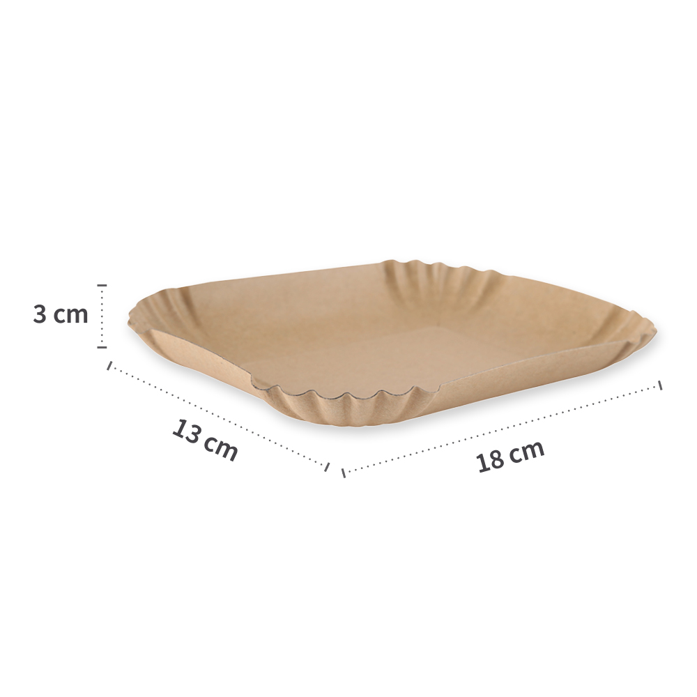 Paper bowls rectangular made of kraft paper,  FSC®-certified, dimensions