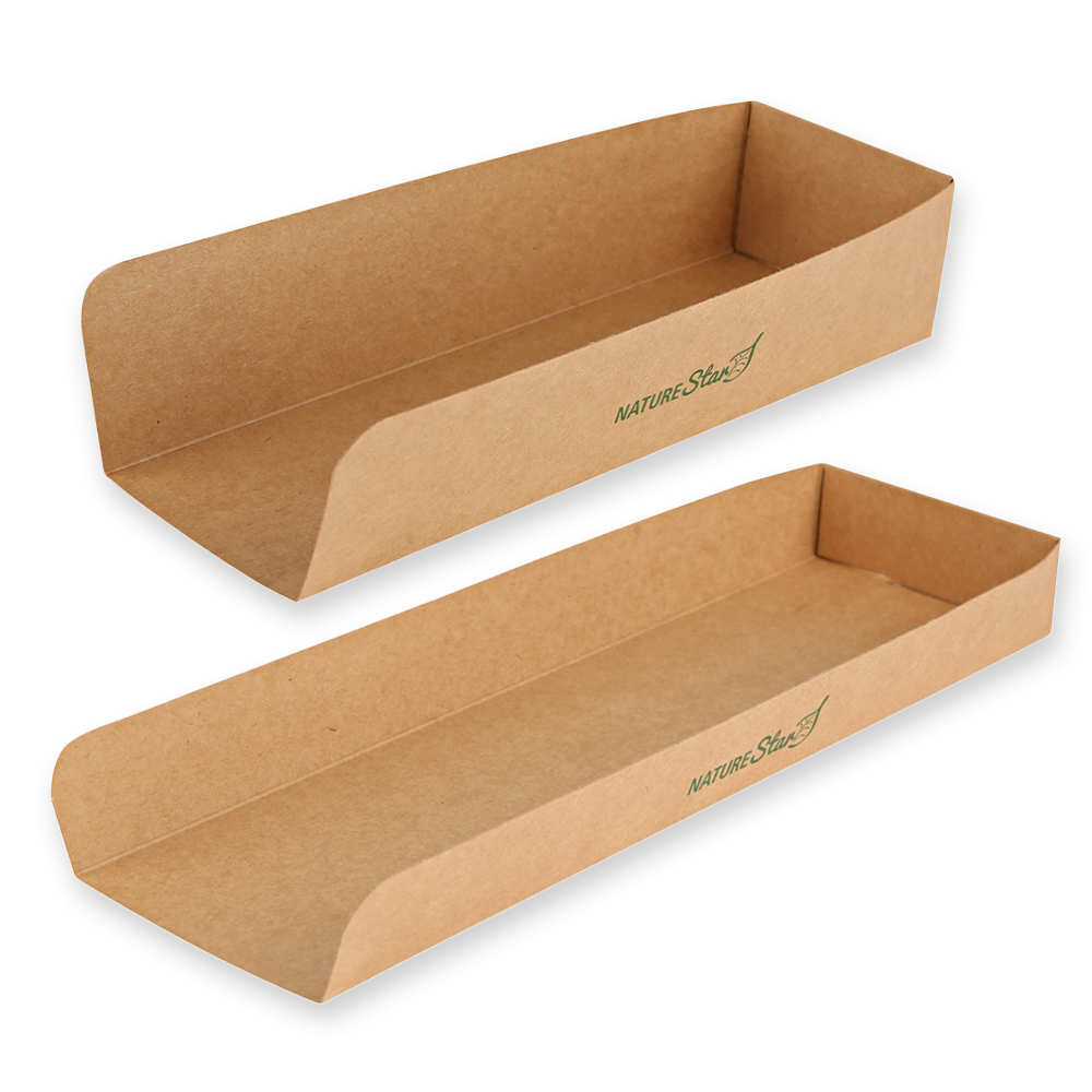 Organic hot dog trays made of kraft paper/PE, FSC®-Mix in preview