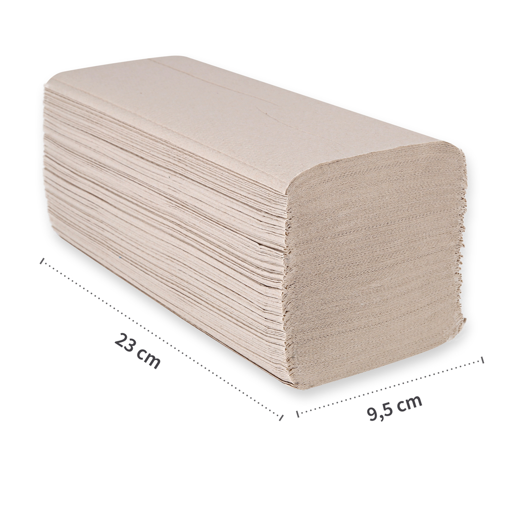 Organic paper hand towels, 2-ply made of recycled paper, V-fold, measure