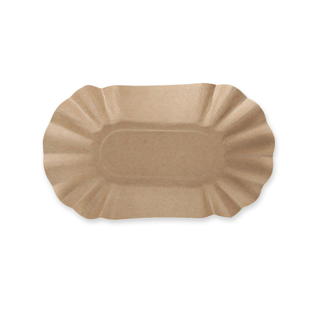 Bio Schale oval, Kraftpapier, FSC®-zertifiziert als 10,5cm Schale
