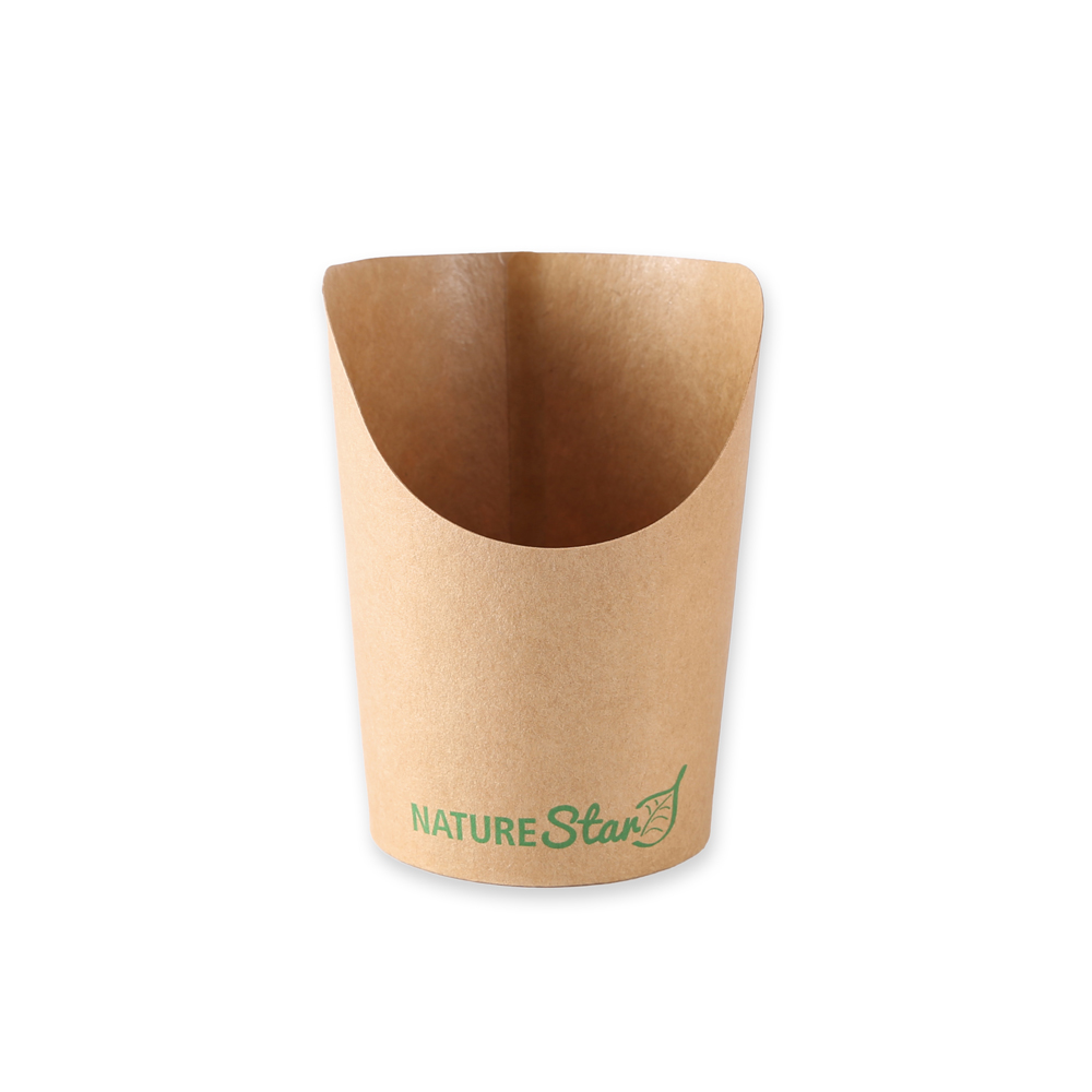 Organic snack cups Wrap made of kraft paper/PLA with 200ml in front view