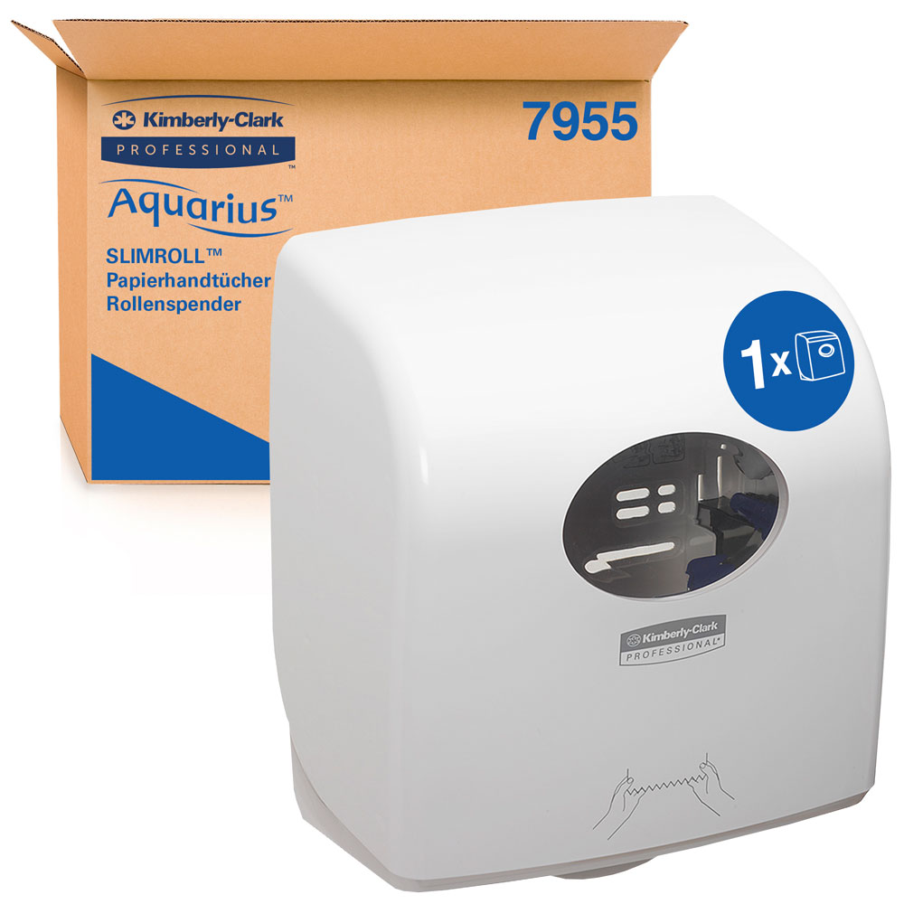Kimberly-Clark Professional™ Aquarius™ Slimroll™ towel dispenser with the packing