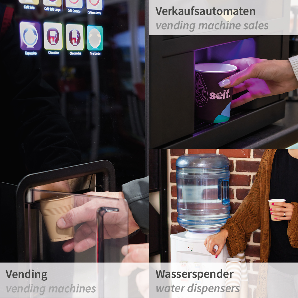 Bio Automatenbecher Only Paper | Pappe, Einsatzbeispiele Bio Automatenbecher Only Paper aus Pappe mit Einsatzbeispiel