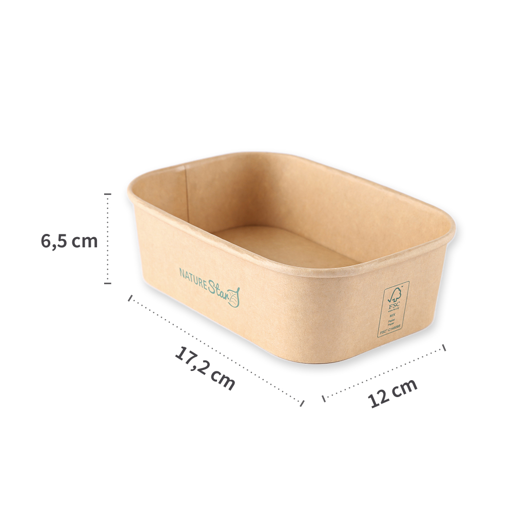 Bio Schalen Takeaway | Kraftpapier/PE, FSC®-Mix, Maße Bio Schalen Takeaway aus Kraftpapier/PE, FSC®-Mix, Maße