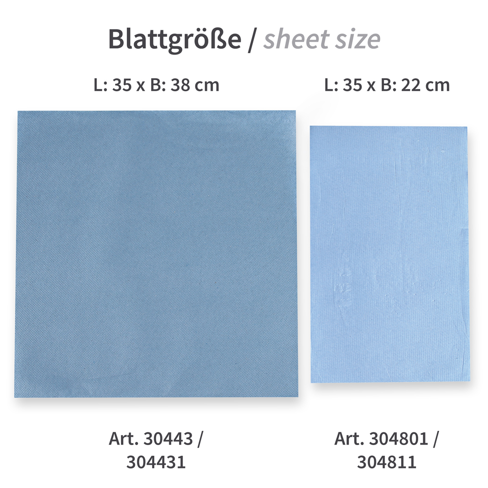 Cleaning papers, 3-ply made of recycled paper, sheet sizes