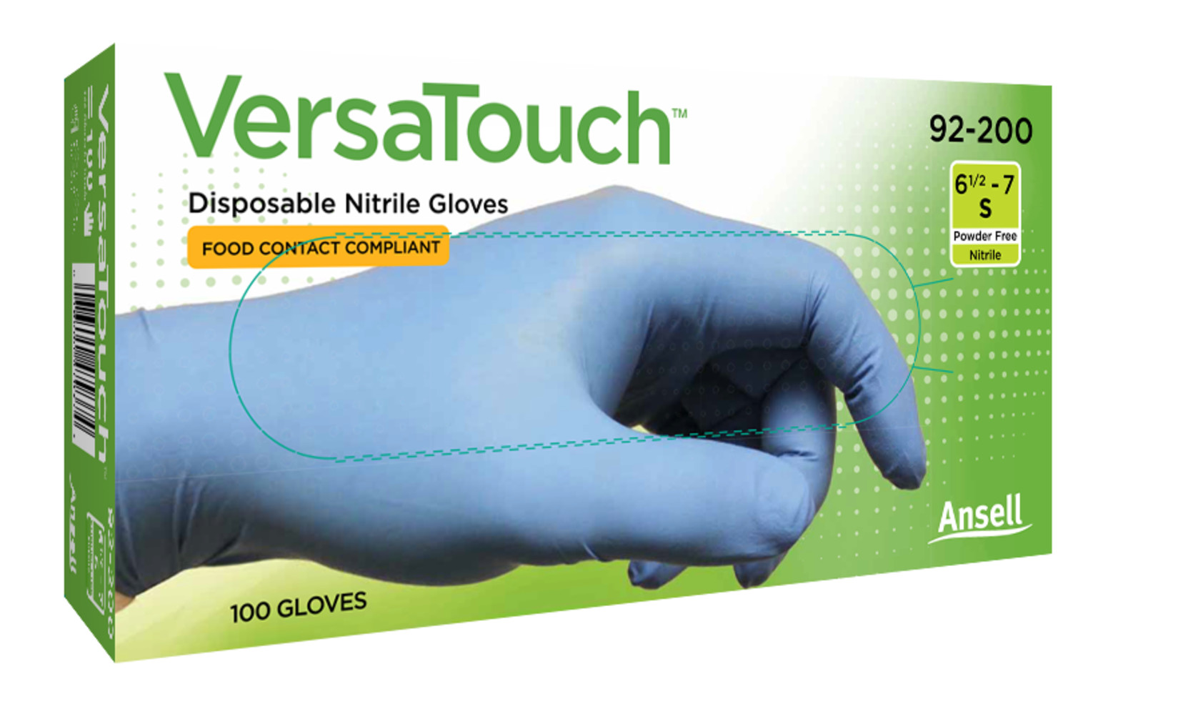 Ansell VersaTouch® 92-200 nitrile gloves in the package
