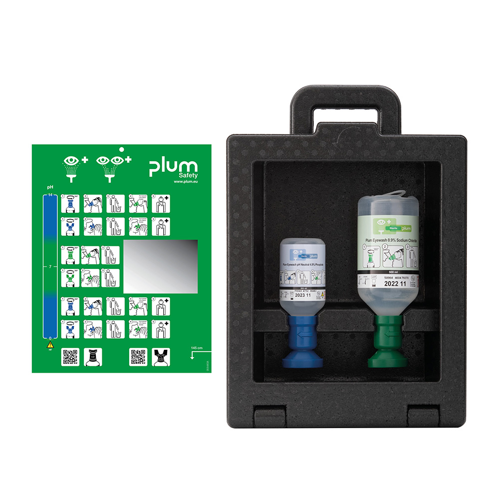 Plum iBox2 mit Plum pH neutral und Plum Augenspülung, Frontansicht