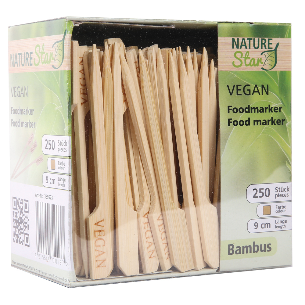 Food marker made of bamboo, as packaging image