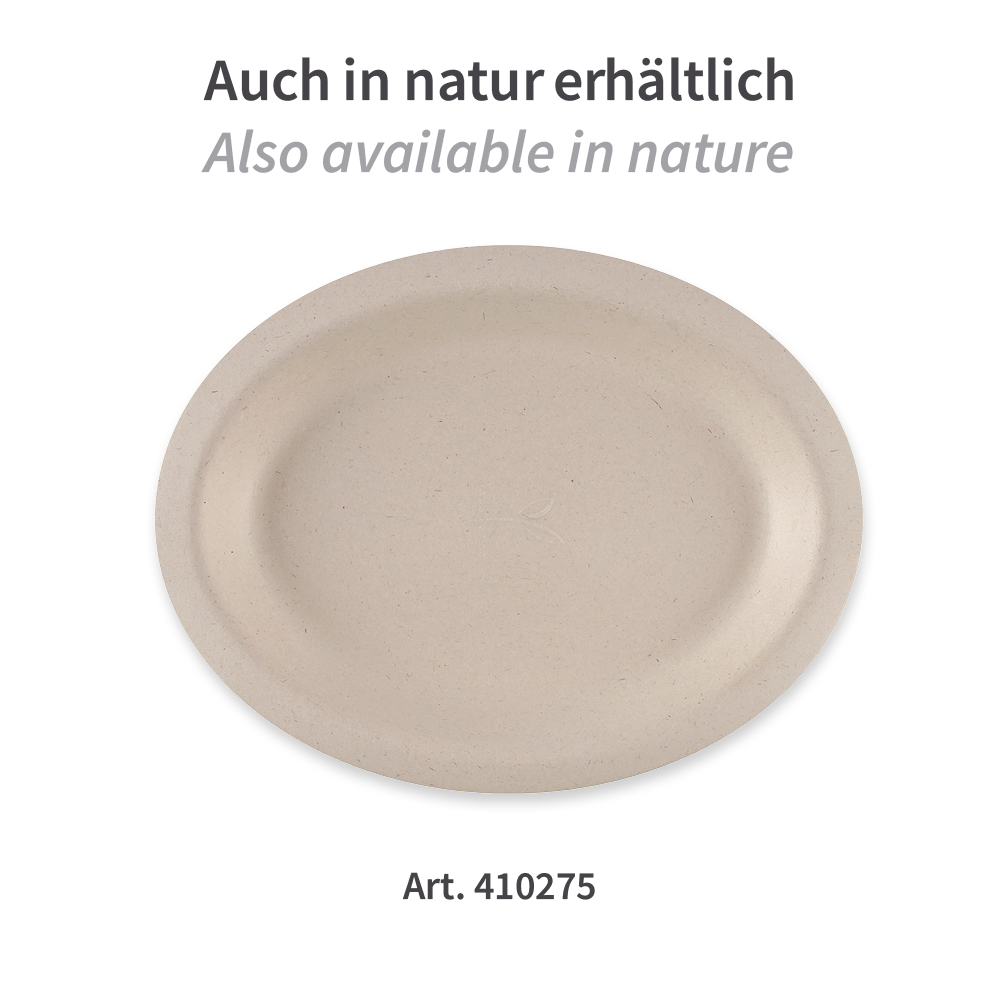 Organic plates, oval made of bagasse, variant