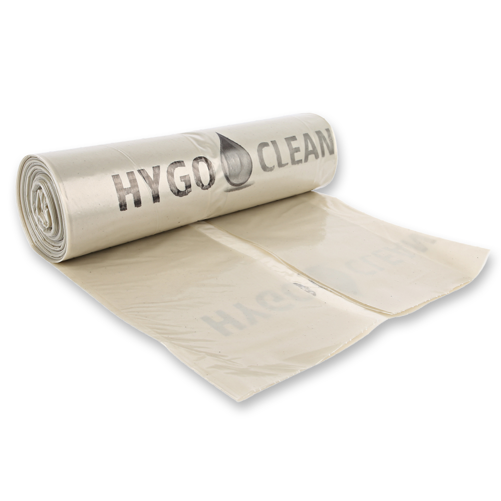Waste bags Premium, 240 l | LDPE, roll, transparent, oblique view Waste bags Premium, 240 l made of LDPE on roll in transparent in the oblique view