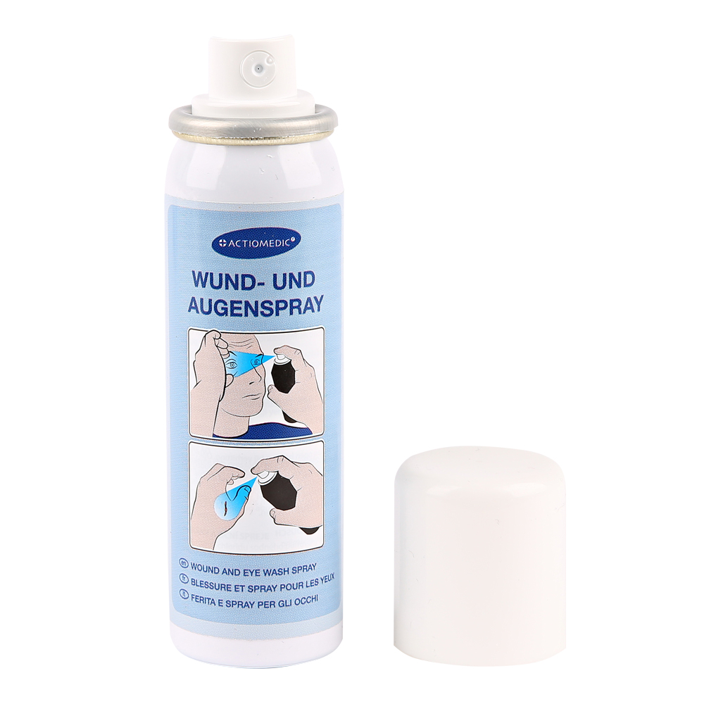 Wound and eye wash spray in 50 ml opened