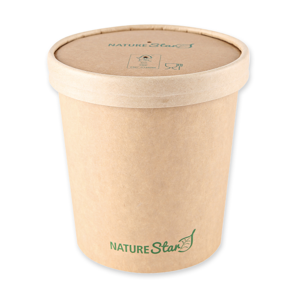 Organic soup cups Minestrone made of kraft paper/PE, FSC®-mix, with lid