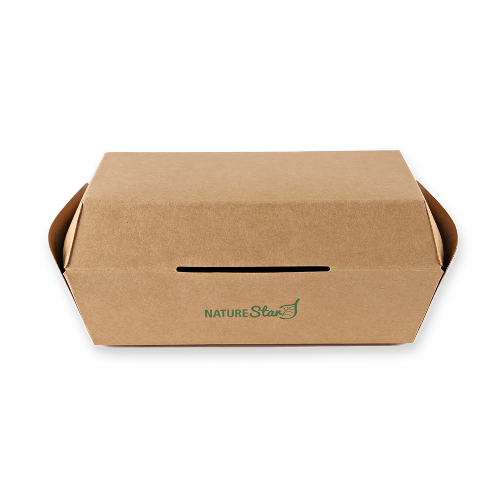 Sandwich box "Club" made of kraft paper, backside