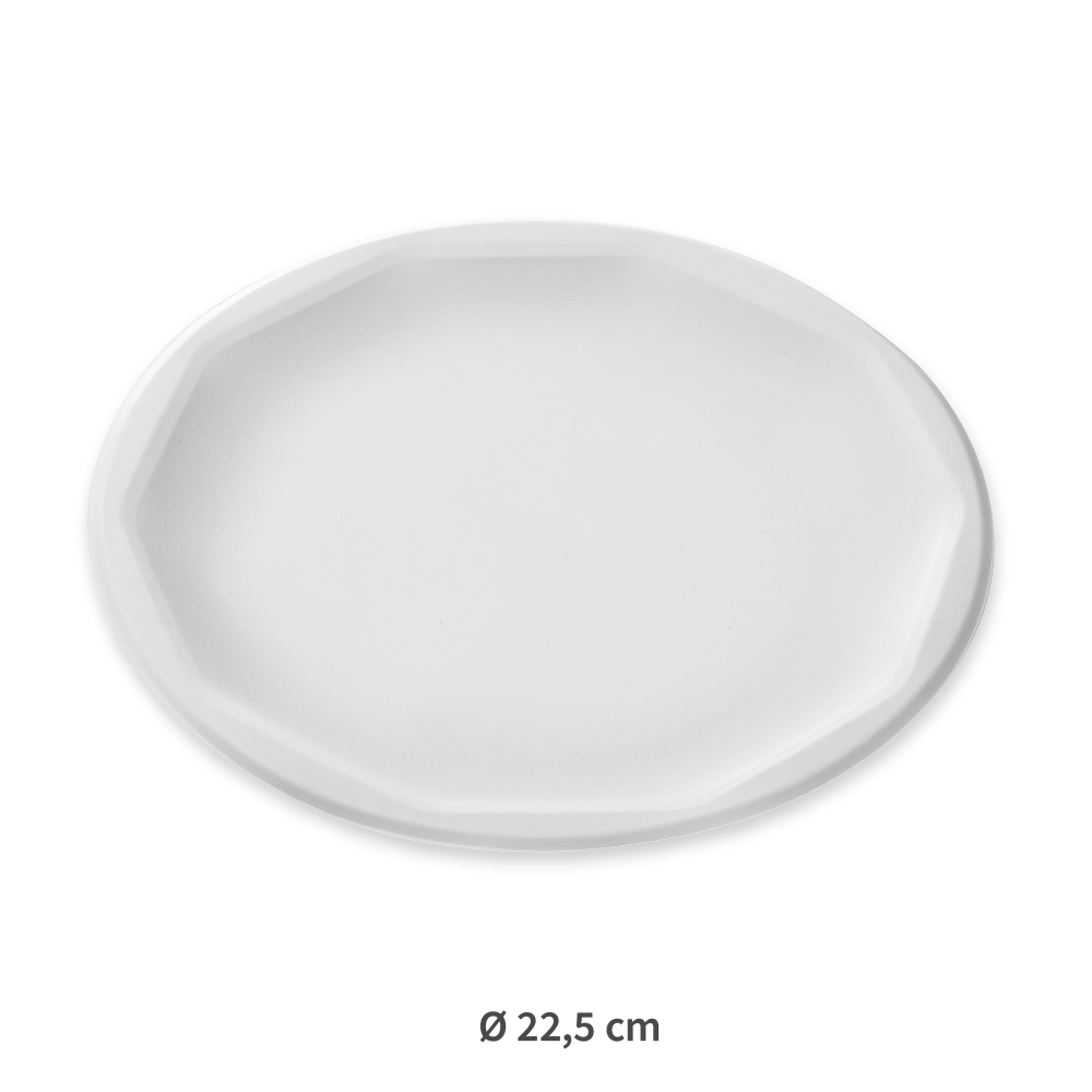 Bio Teller Ètoile, rund | Zuckerrohr, 22,5cm, Maße Bio Teller Ètoile, rund aus Zuckerrohr in 22,5cm mit Maße