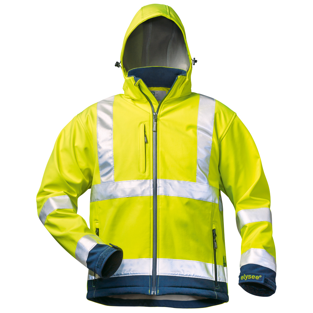 Elysee® Liam 22732 high vis softshell jackets from the frontside