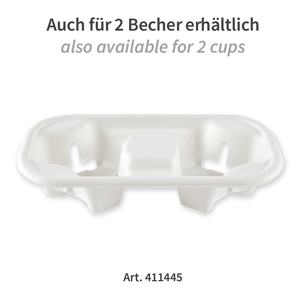 Organic cup holder Quattro made of bagasse, alternative
