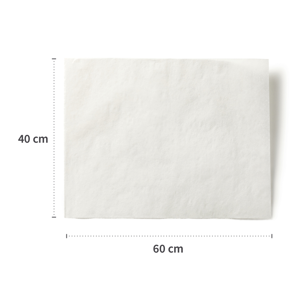 Baking paper, sheet with silicone coating with the measures