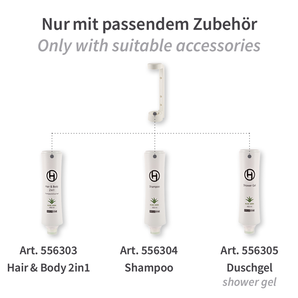 Wandhalterung für Flasche Squeeze | Kunststoff, Zubehör Wandhalterung für Flasche Squeeze, aus Kunststoff mit Zubehör