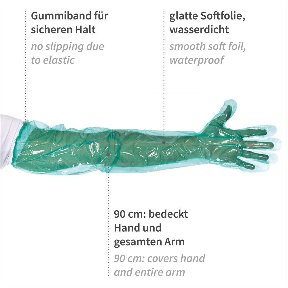 LDPE-gloves softline long plus as description and explanation