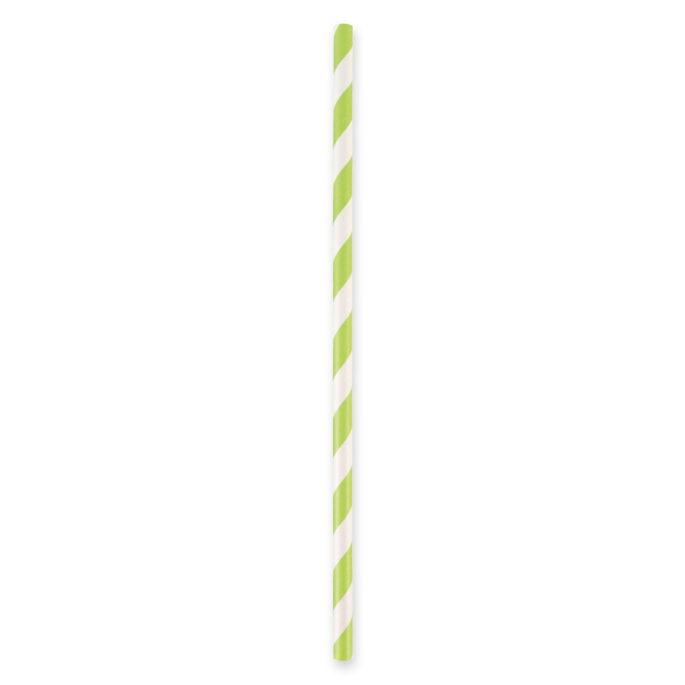 Paper drinking straw "Classic" striped, FSC®-certified, green