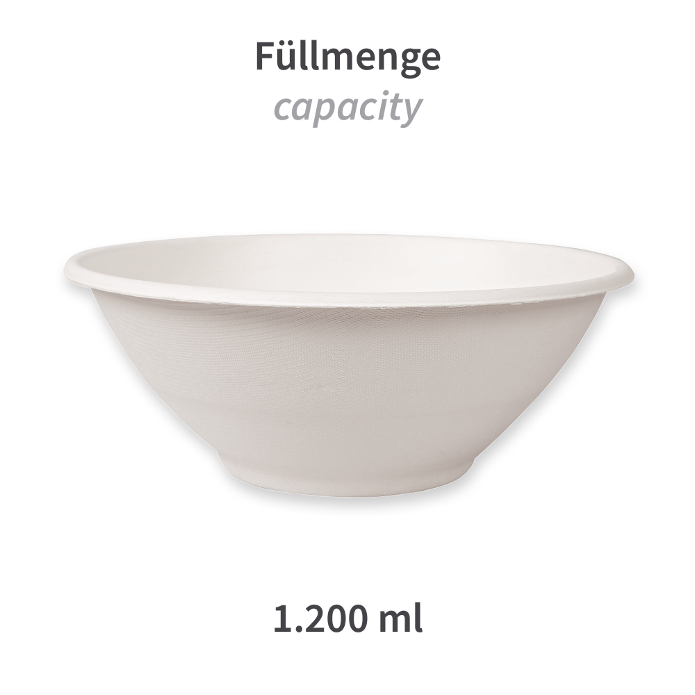 Organic bowls, round made of bagasse, capacity