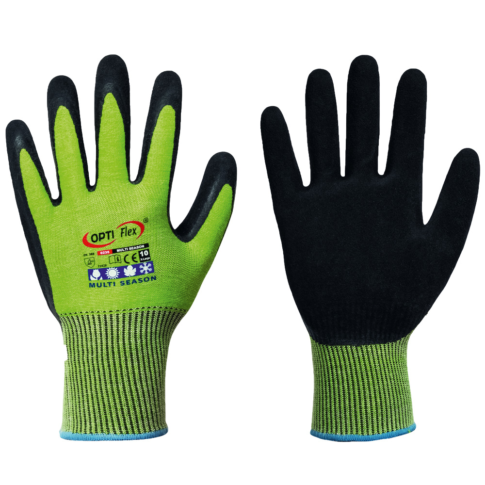 Opti Flex® Multi Season 0235 fine knit gloves from the front side and back side