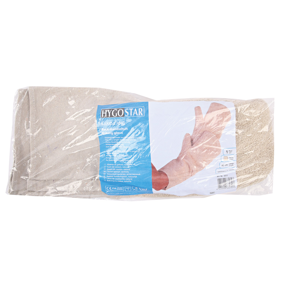 Oven gloves Bako Long made of cotton in nature in the package