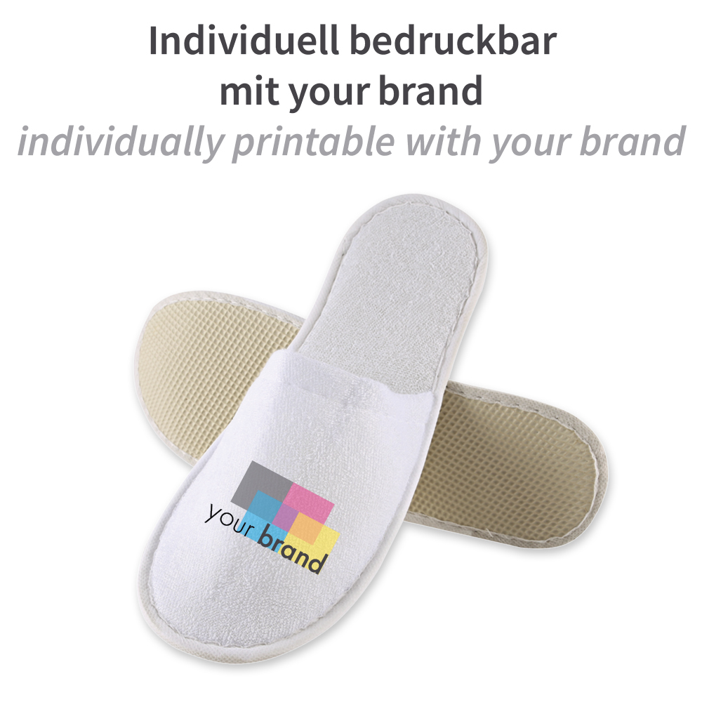 Slipper Classic, geschlossen | Polyester, Aufdruck Slipper Classic, geschlossen, aus Polyester mit Aufdruck