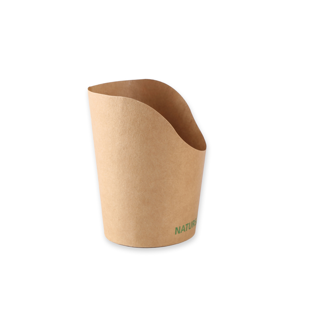 Organic snack cups Wrap made of kraft paper/PLA with 200ml in side view