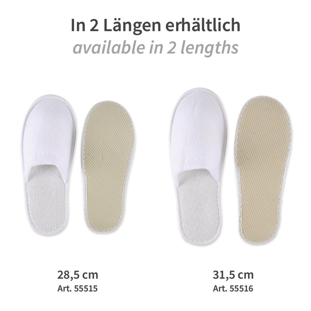 Slipper Classic, closed, made from polyester in 2 lengths