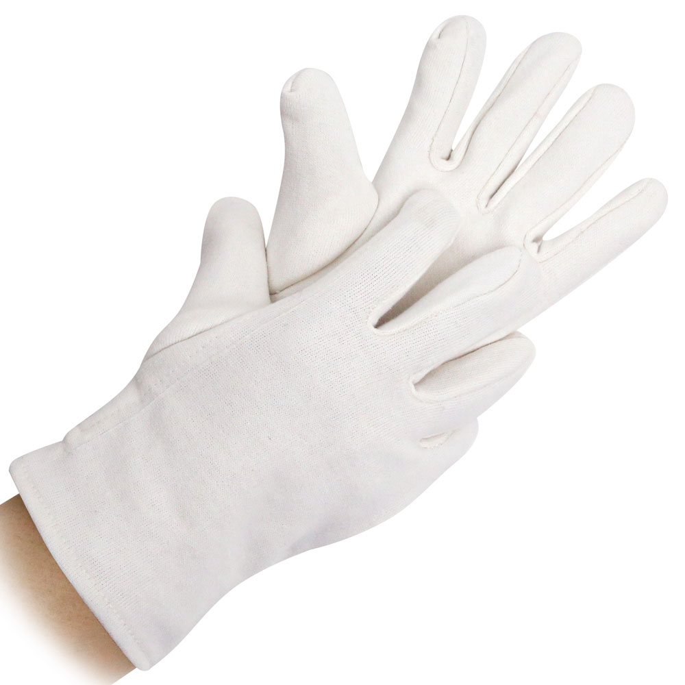 Cotton gloves Doubled in white