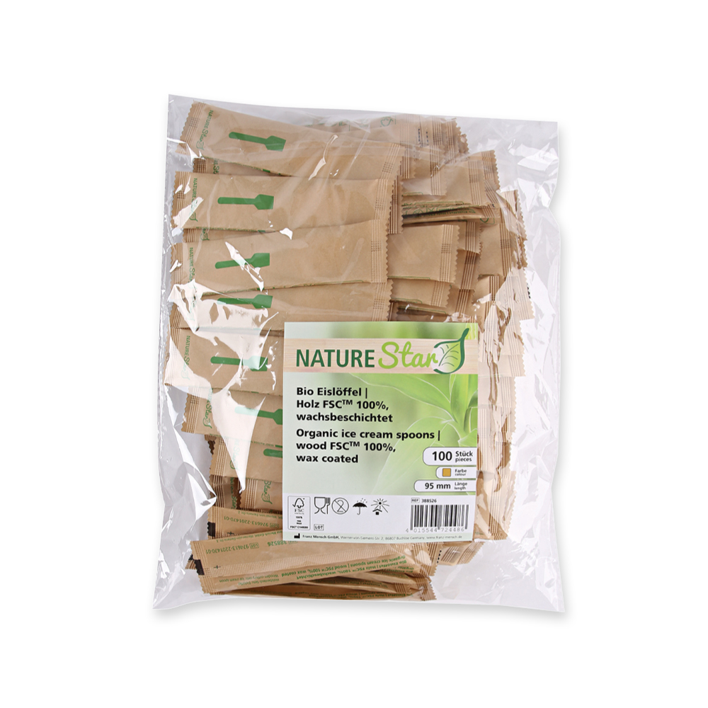 Bio Eislöffel aus Holz FSC® 100%, wachsbeschichtet