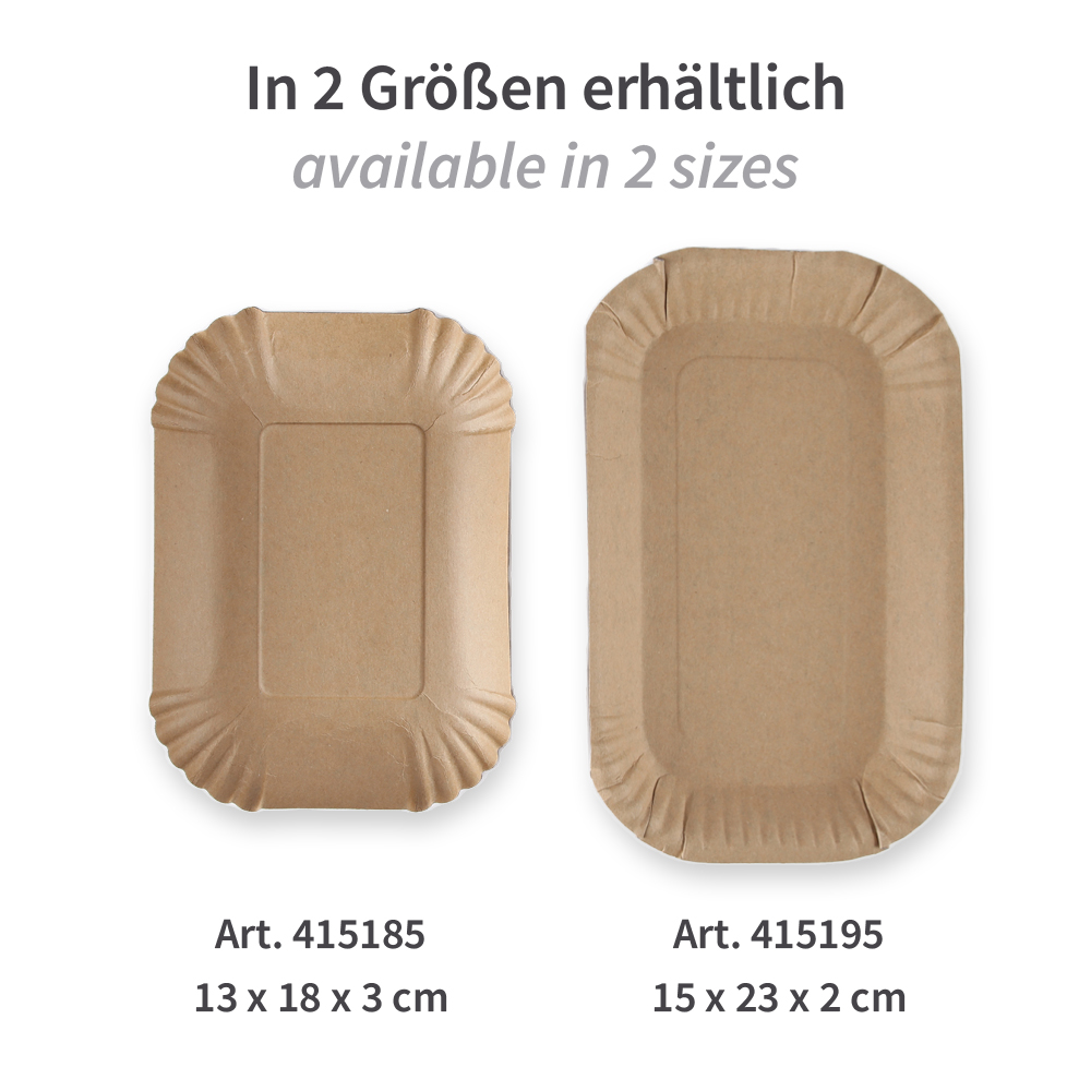 Paper bowls rectangular made of kraft paper,  FSC®-certified, variants