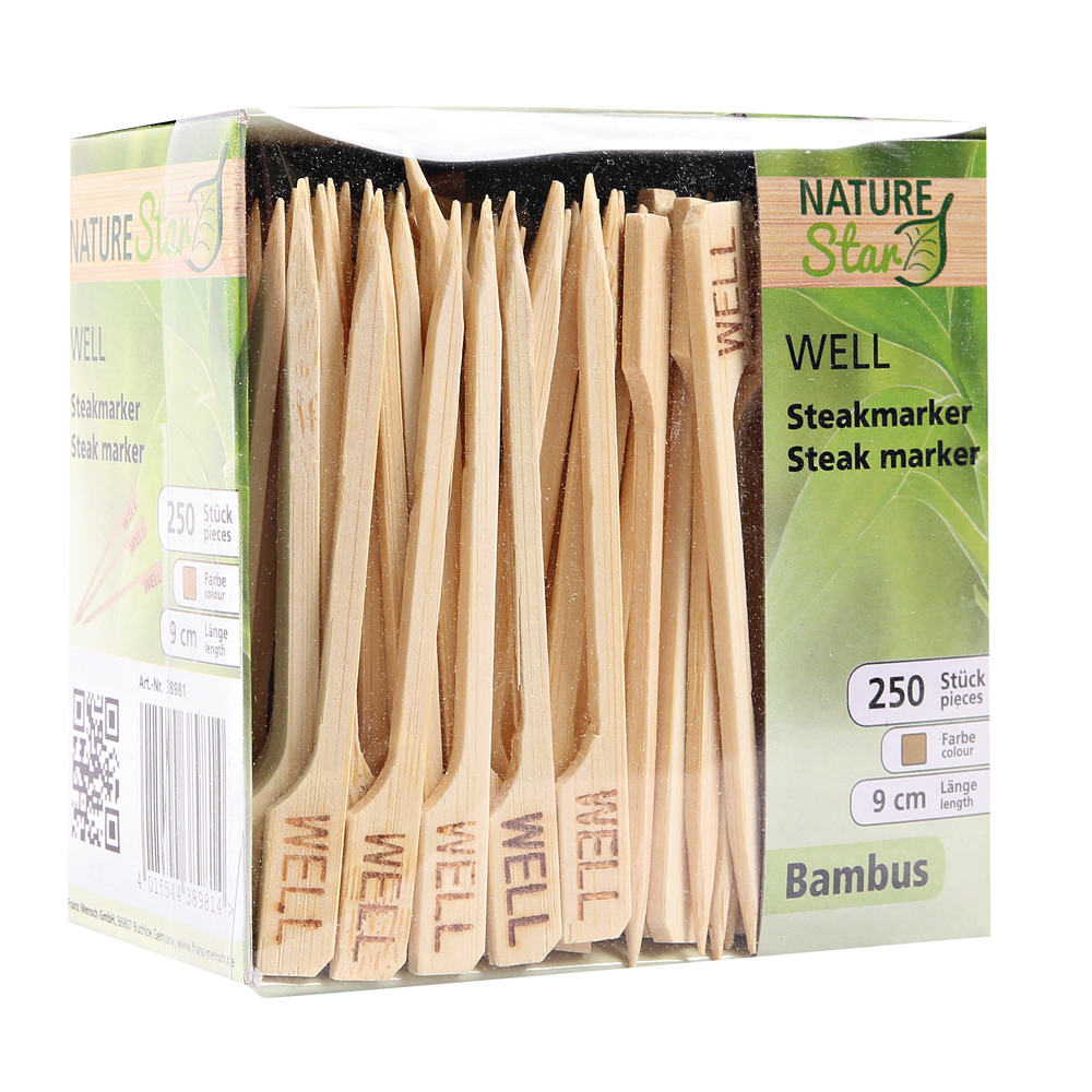 Bamboo steak marker, packaging picture 