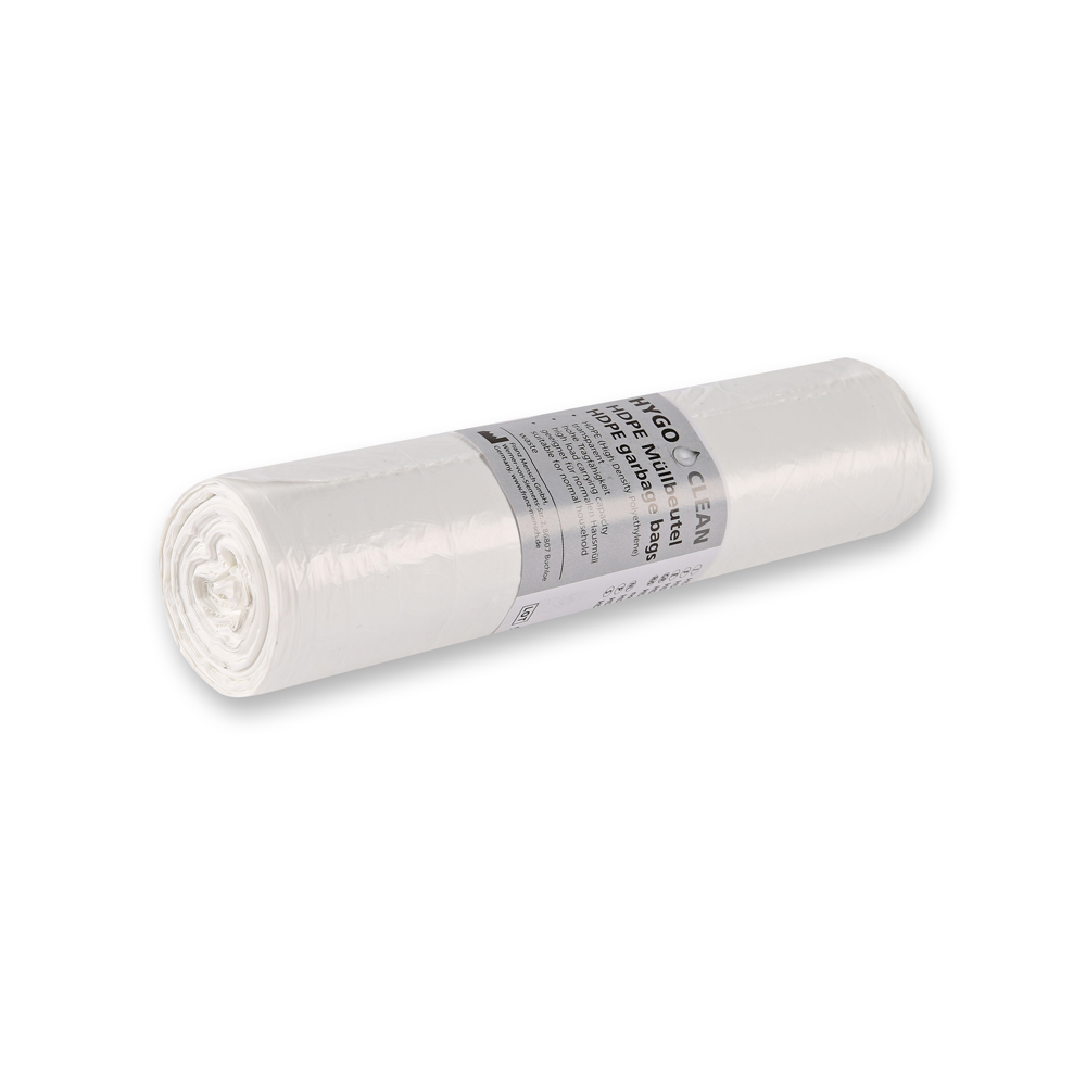 Müllbeutel Light, 60 l | HDPE, Rolle, Schrägansicht Müllbeutel Light, 60 l aus HDPE auf Rolle, Schrägansicht