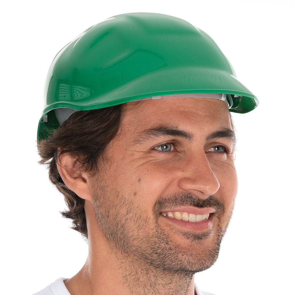 Bump cap "Safe", PE in the oblique view, green