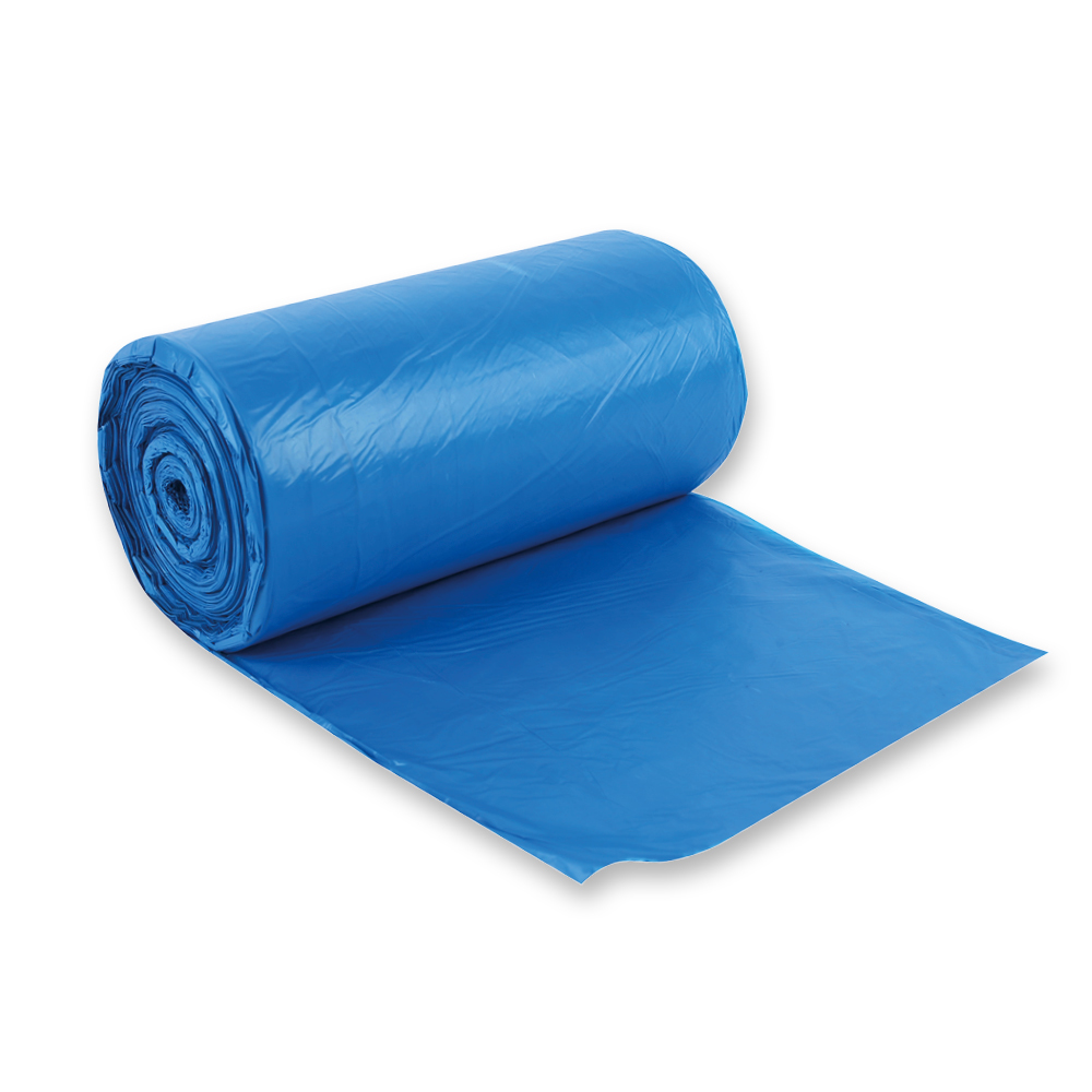 Müllsäcke Premium, 120 l | HDPE, Rolle, blau, ausgerollt Müllsäcke Premium, 120 l aus HDPE auf Rolle in blau ausgerollt