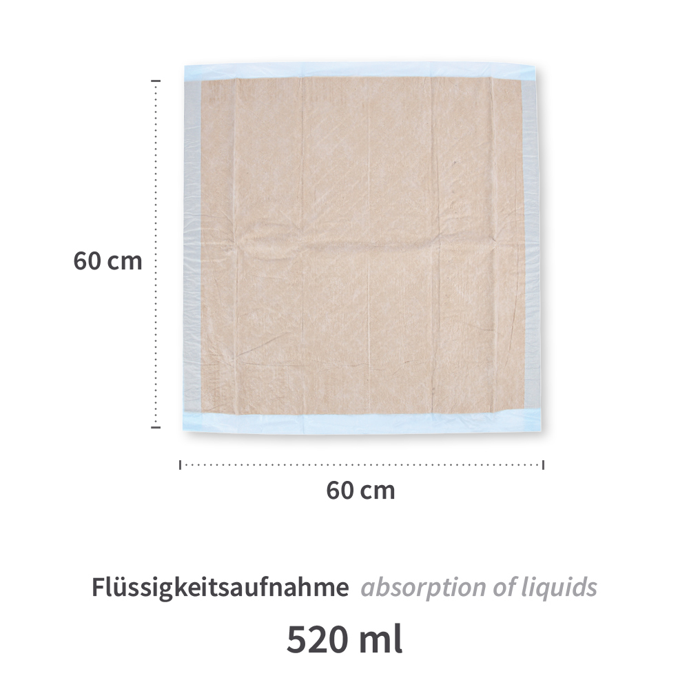 Underpads for beds 12-ply PP/cellulose/PE with dimensions