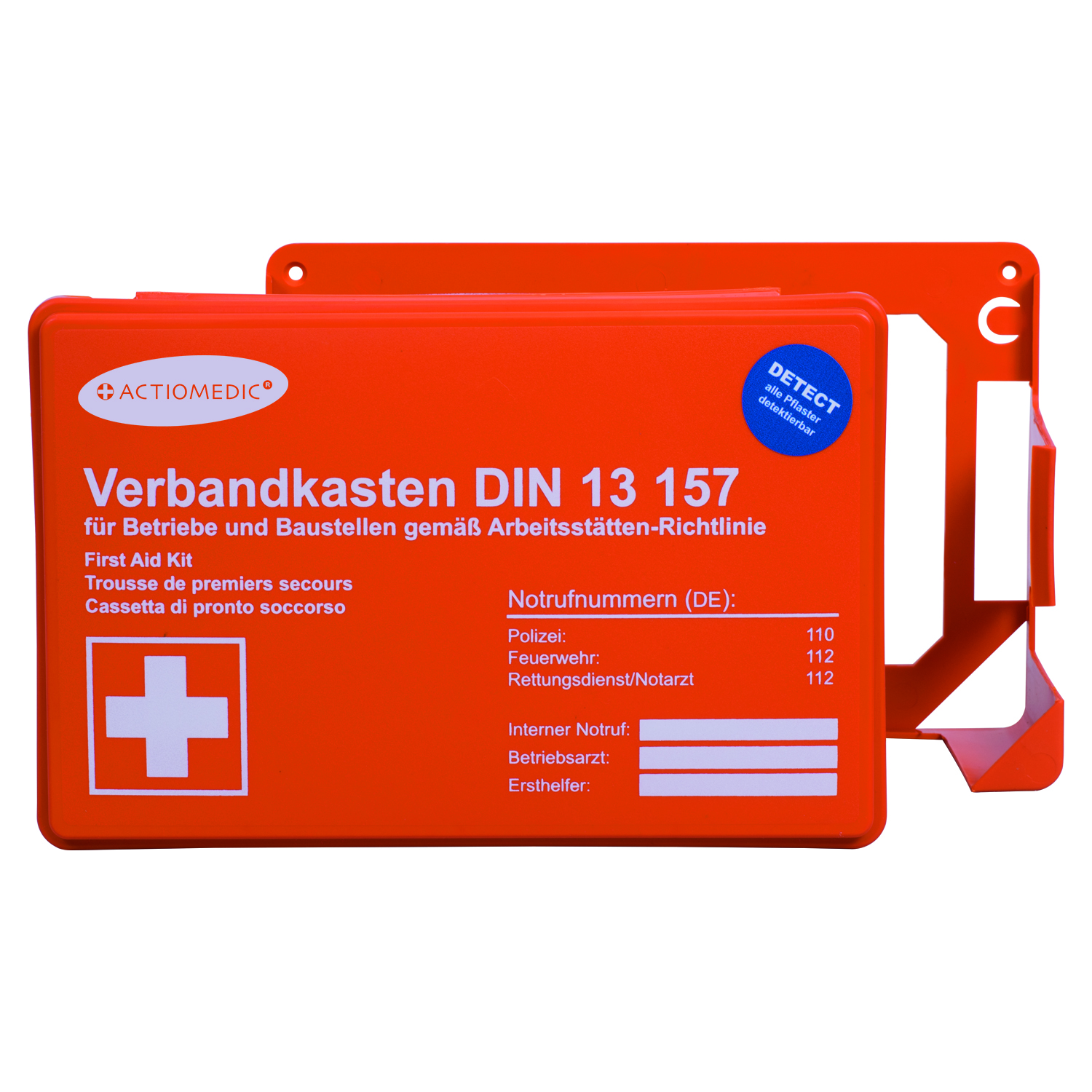 First aid kit according to DIN 13157 in orange