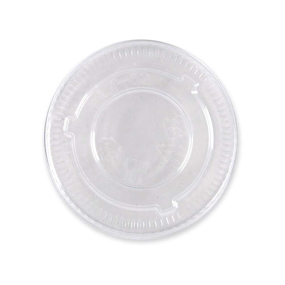 Organic lids for small dip trays made of rPET, top view