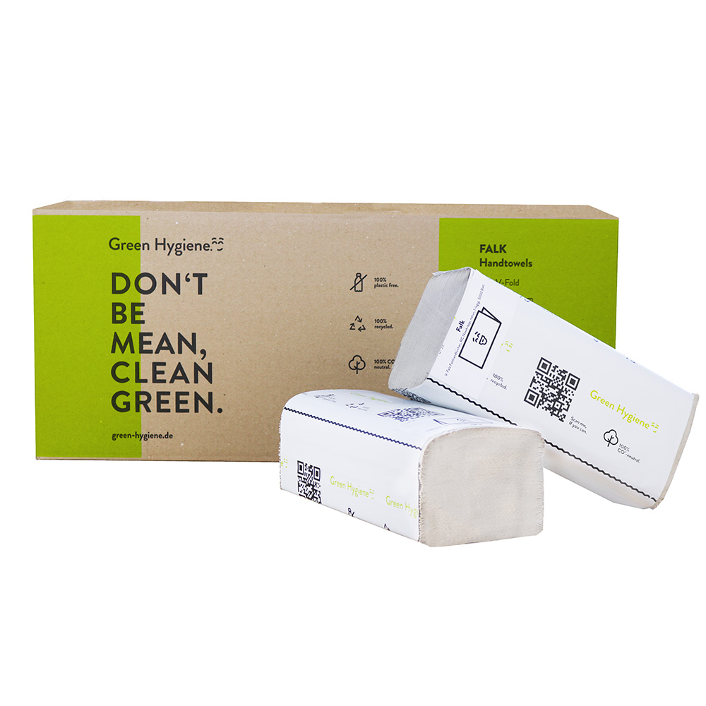 Green Hygiene® Papierhandtücher FALK, 1-lagig aus Recyclingpapier mit V/ZZ-Falzung als Vorschaubild