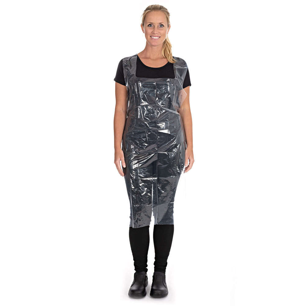 Einwegschürzen auf Rolle, 25my aus LDPE in transparent