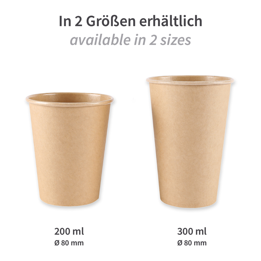 Bio Kaffeebecher Kraft | Kraftpapier/PE, FSC®-Mix, Varianten Bio Kaffeebecher Kraft aus Kraftpapier/PE, FSC®-Mix, Varianten