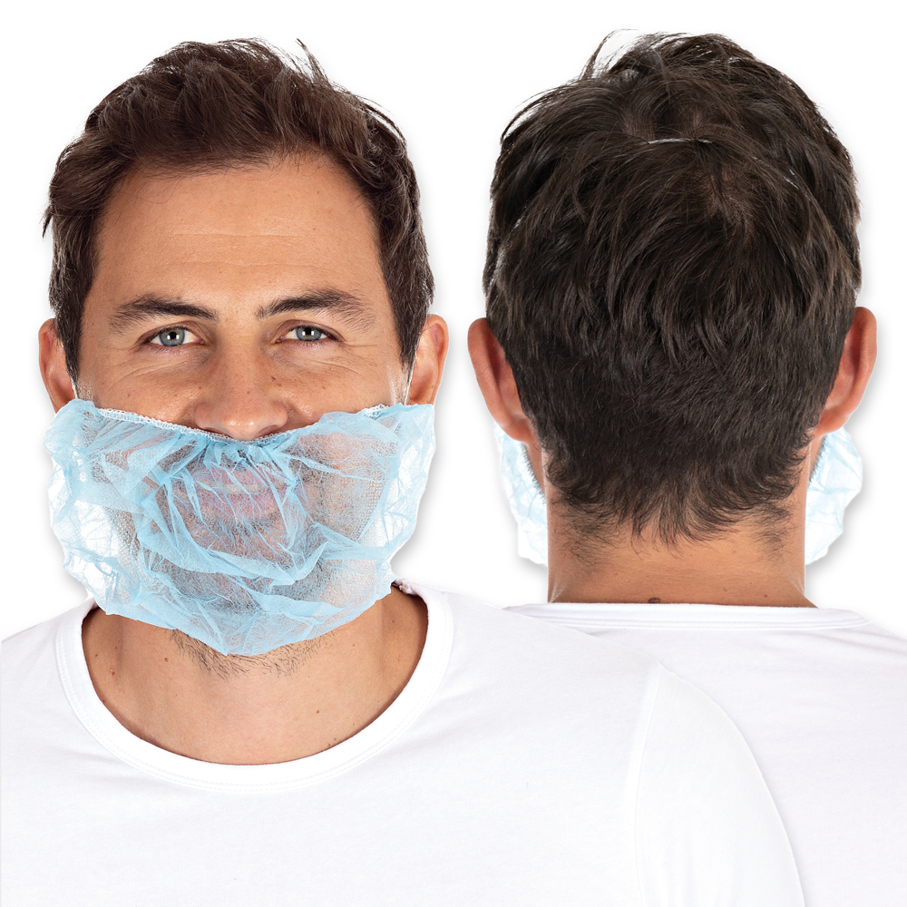 Beard protector made of PP in the all-round view in blue